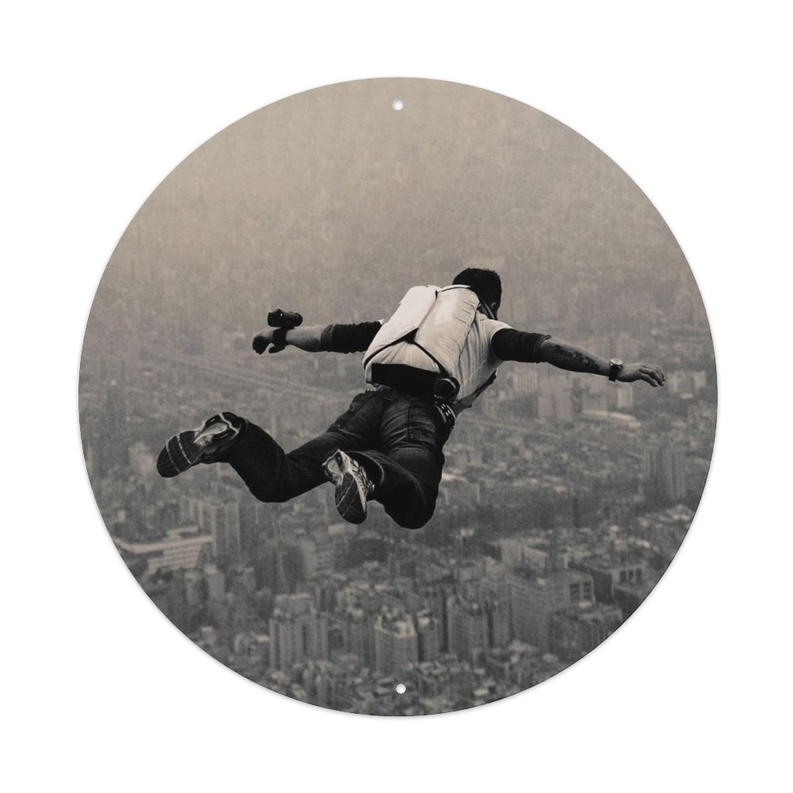 Skydiving City Freefall Extreme Sports Aerial Metal Tin Sign