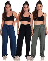 Kit 3 Calças De Yoga De Viscose Soltinha Pilates Comfy - Feminino - Mulheres - Yoga Pants - Multicolorido - P, M, G, GG, XG