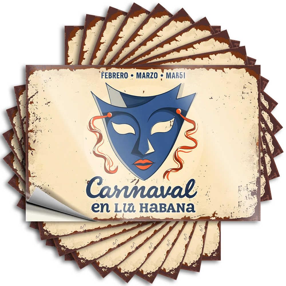 Tattoos Western, Antimicrobial Case Blue Mask Carnival in Havana: February, March, March 5! | Backyard Decor(8X12CM)