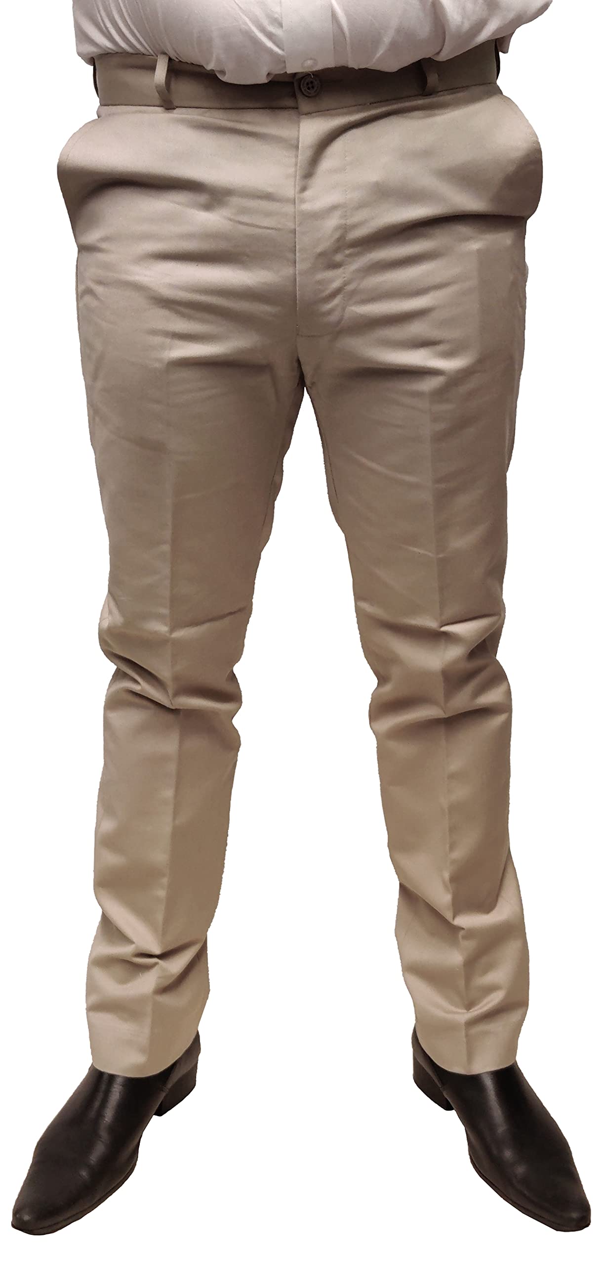 Relco Men's Khaki `S Classic Retro Mod Sta Press Trousers (34, )