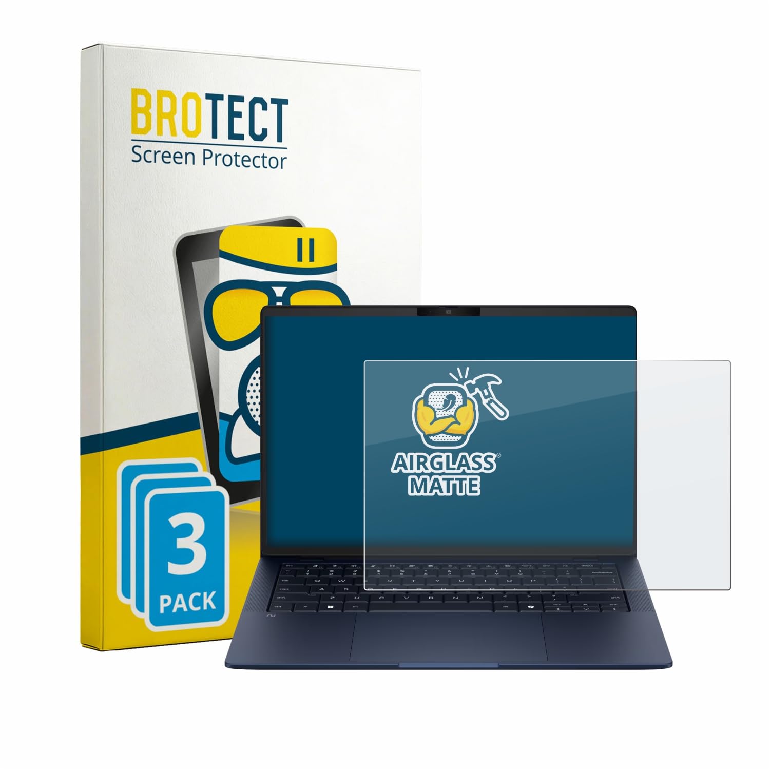 brotect 3 Pezzi Pellicola Vetro per HP EliteBook X G2a 14 | Opaca Protezione Schermo Made in Germany, Anti-Riflesso Durezza 9H Anti-Graffio