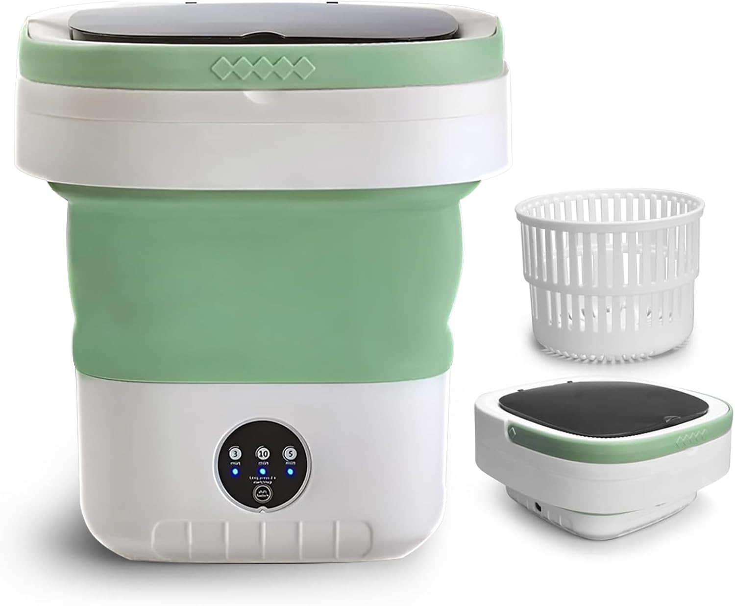 Smliekate Portable washing machine,Mini Washer, 12L upgraded large capacity foldable Washer, 3 Modes Timing Cleaning, for Socks, Baby Clothes, Towels and Small Items - Green 2026