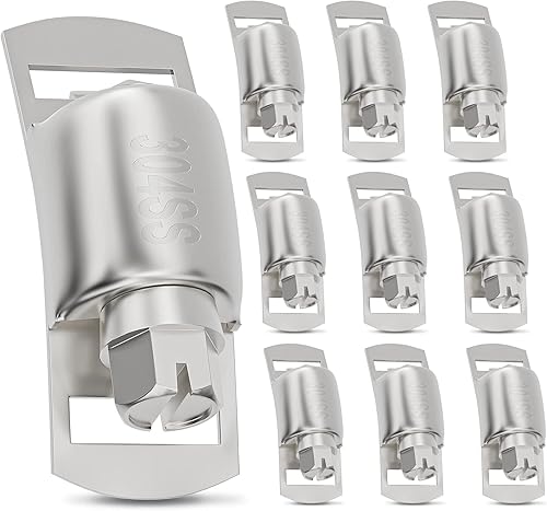 Paquete de 10 Abrazaderas para Mangueras de Acero Inoxidable Sujetadores Más Resistentes, Sujetadores de Abrazadera Helicoidal de Tornillo de Metal