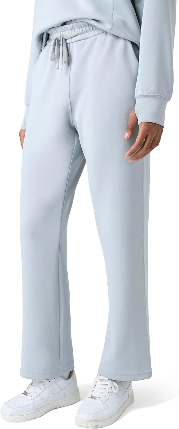 Colorfulkoala Women's High Waisted Soft Drawstring Modal Sweatpants Wide Leg Casual Lounge Pants with Pockets