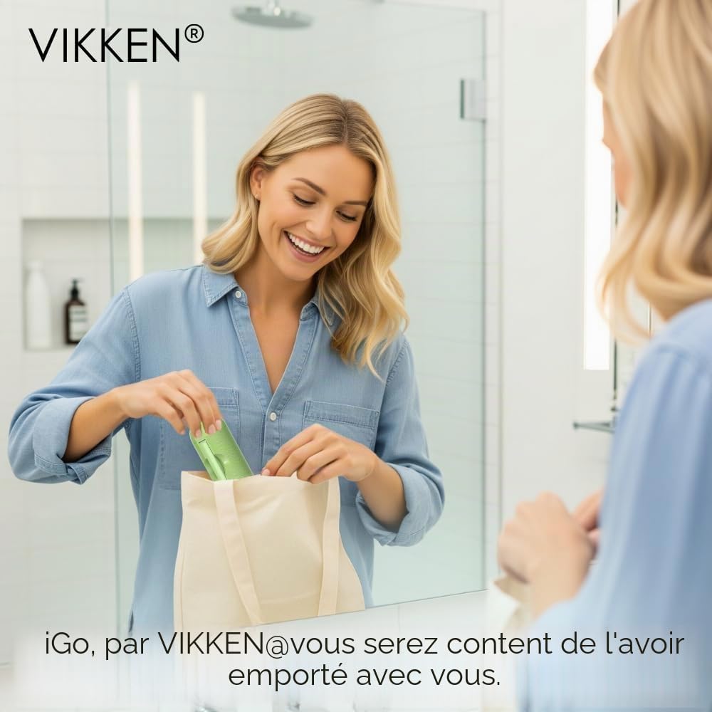 VIKKEN® iGo-X 250 ml Bidet Portable de Voyage Électrique Rechargeable USB-C, Douchette Intime Mobile, Hygiène Intime pour Femme & Homme, Vert