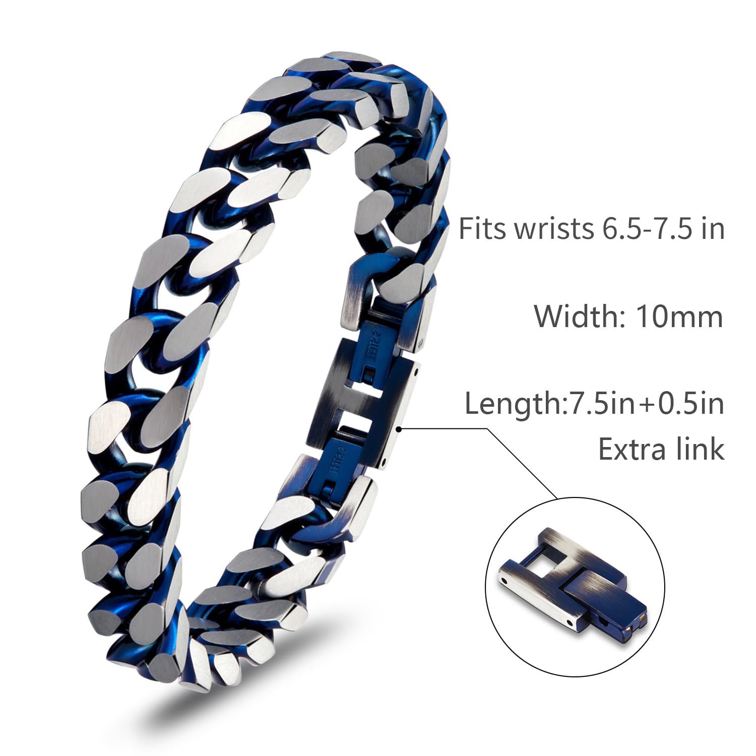 Bracciale Uomo Acciaio Inox Braccialetto Bracciali Uomo Catena Cubana