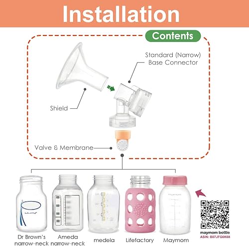 Miniatura 6 de Maymom MyFit - Juego de bridas de dos piezas, protector mamario (1.063 in grande) conector de membrana de válvula compatible con extractores de