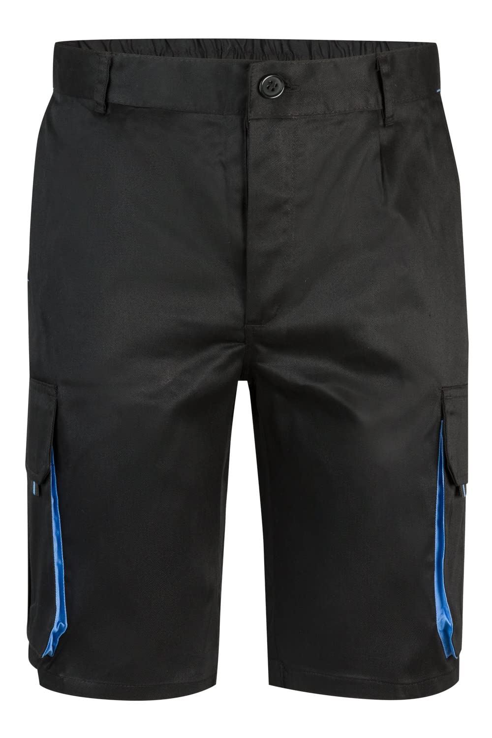 VELILLA 103007 Bermudas Bicolor Multibolsillos, Color Negro y Celeste, Talla 46