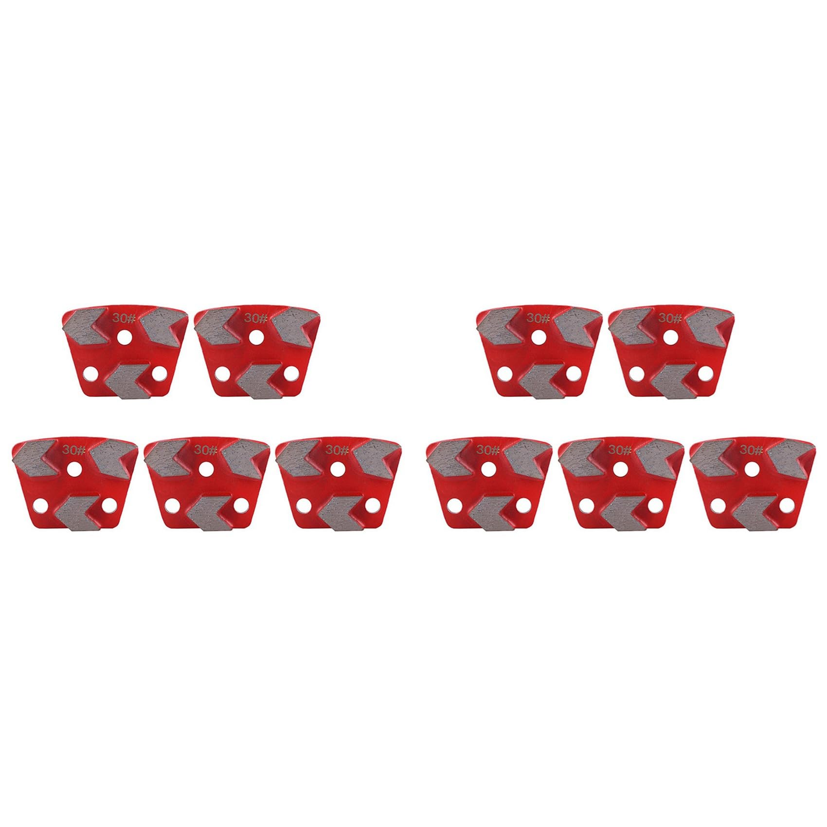 Jnchdghwa Red 10Pcs Floor Grinding Pad Disc 30 Grit Metal Bond Scraper For Grinder Floor Concrete