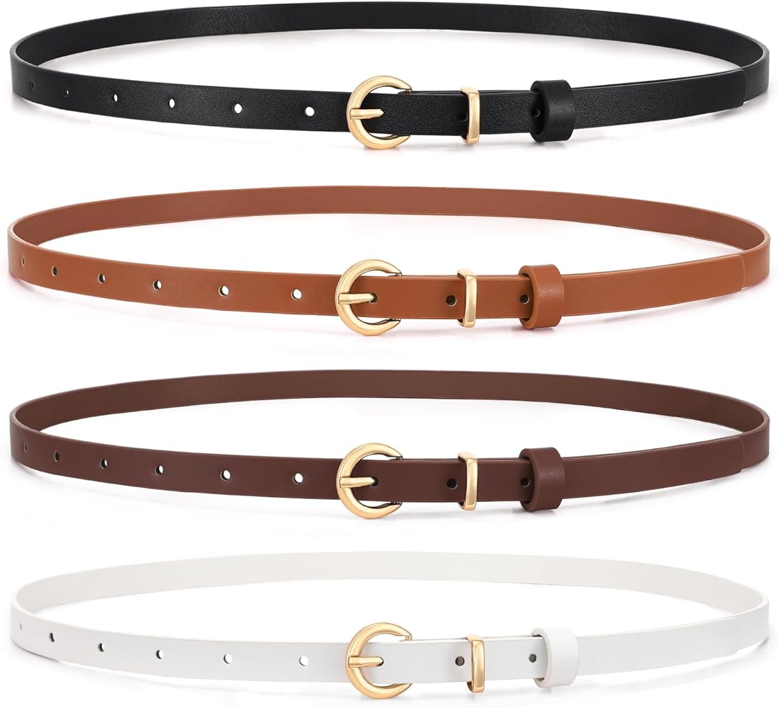 thin brown belt for dress Skinny Belt, Cognac Leather | Men's Belts main image 1