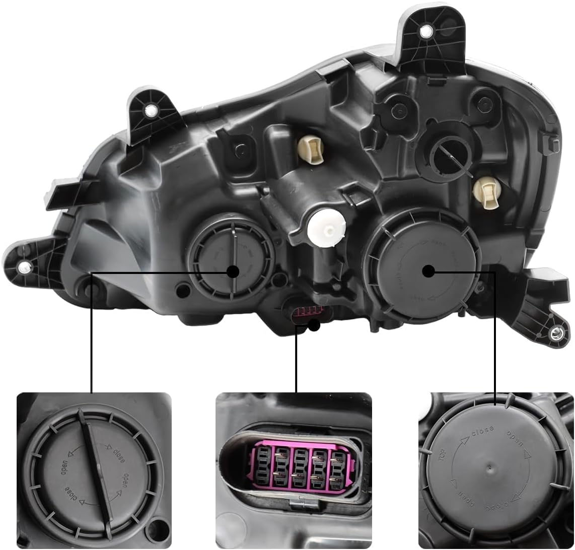 Chrome Headlight Fit for Kenworth T680 2013-2021, Pair Headlamp Headlights Left Driver Side (Left/driver side)