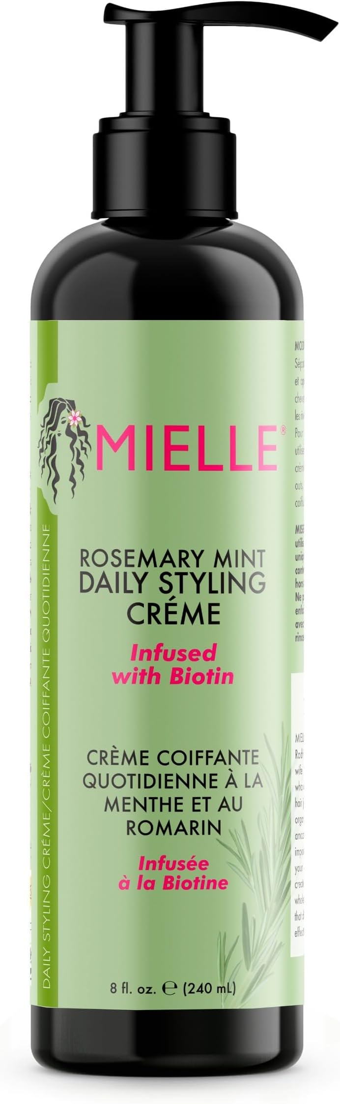 Mielle Mint Daily Hair Styling Crรจme - A gel cream for all hair types. Infused with Biotin to Support Longer, Healthier Strands, 240 ml (Pack of 1)
