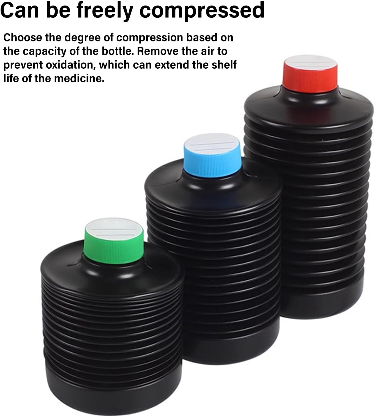 Compact Darkroom Chemicals Storage Acid-Resistant HDPE Bottle Expandable Volume Label Area Leak Darkroom Chemicals Storage Bottle