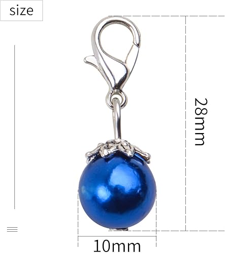 Miniatura 2 de Aylifu Dijes de clip, 20 piezas de perlas coloridas colgantes colgantes con cierre de langosta, accesorio para hacer joyas, accesorios para