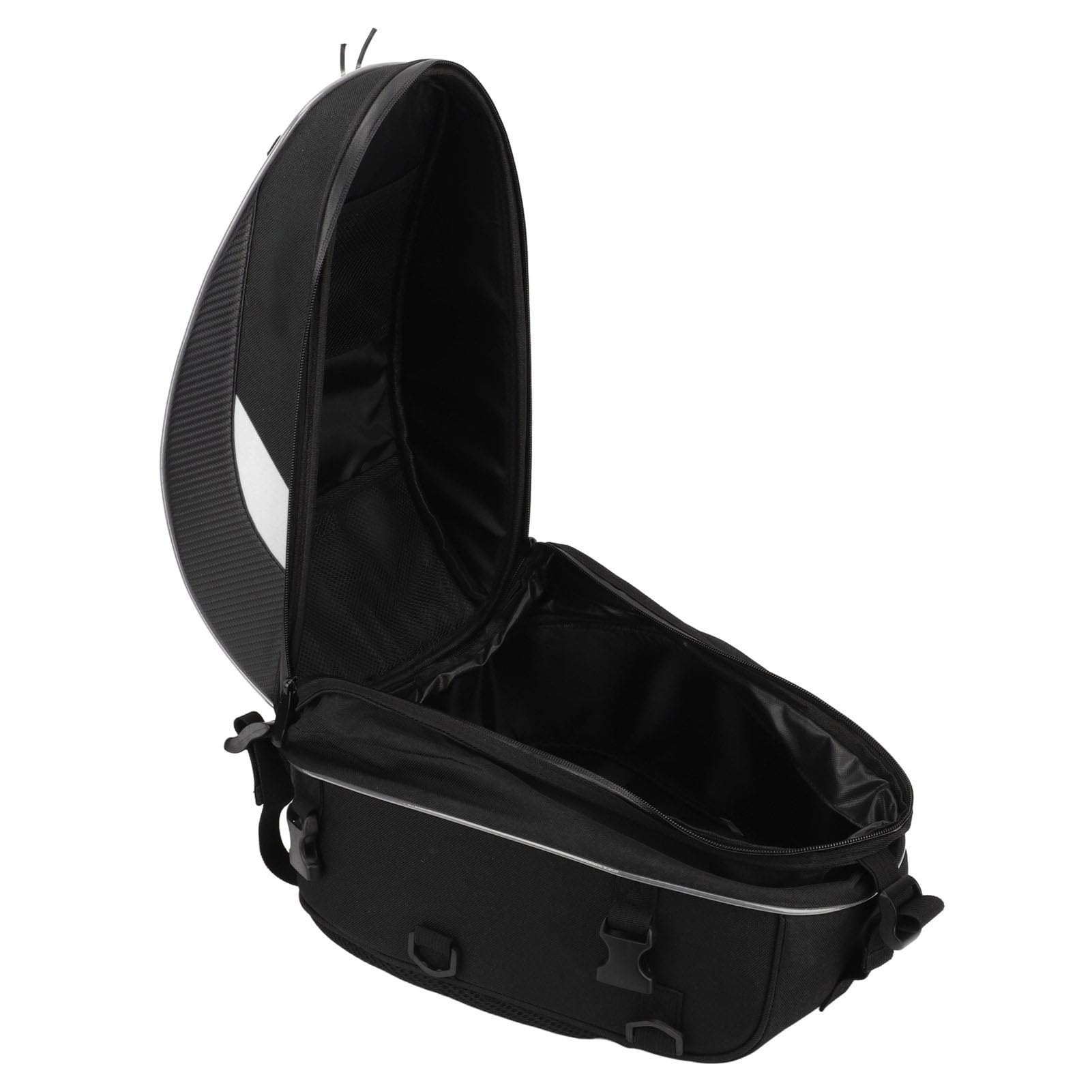 Brrnoo Bolsa de Cola para Motocicleta Impermeable, Mochila Rígida de Asiento Trasero con Capacidad para Casco, Equipaje Multifuncional de Estilo Clásico para Viajes y (White)