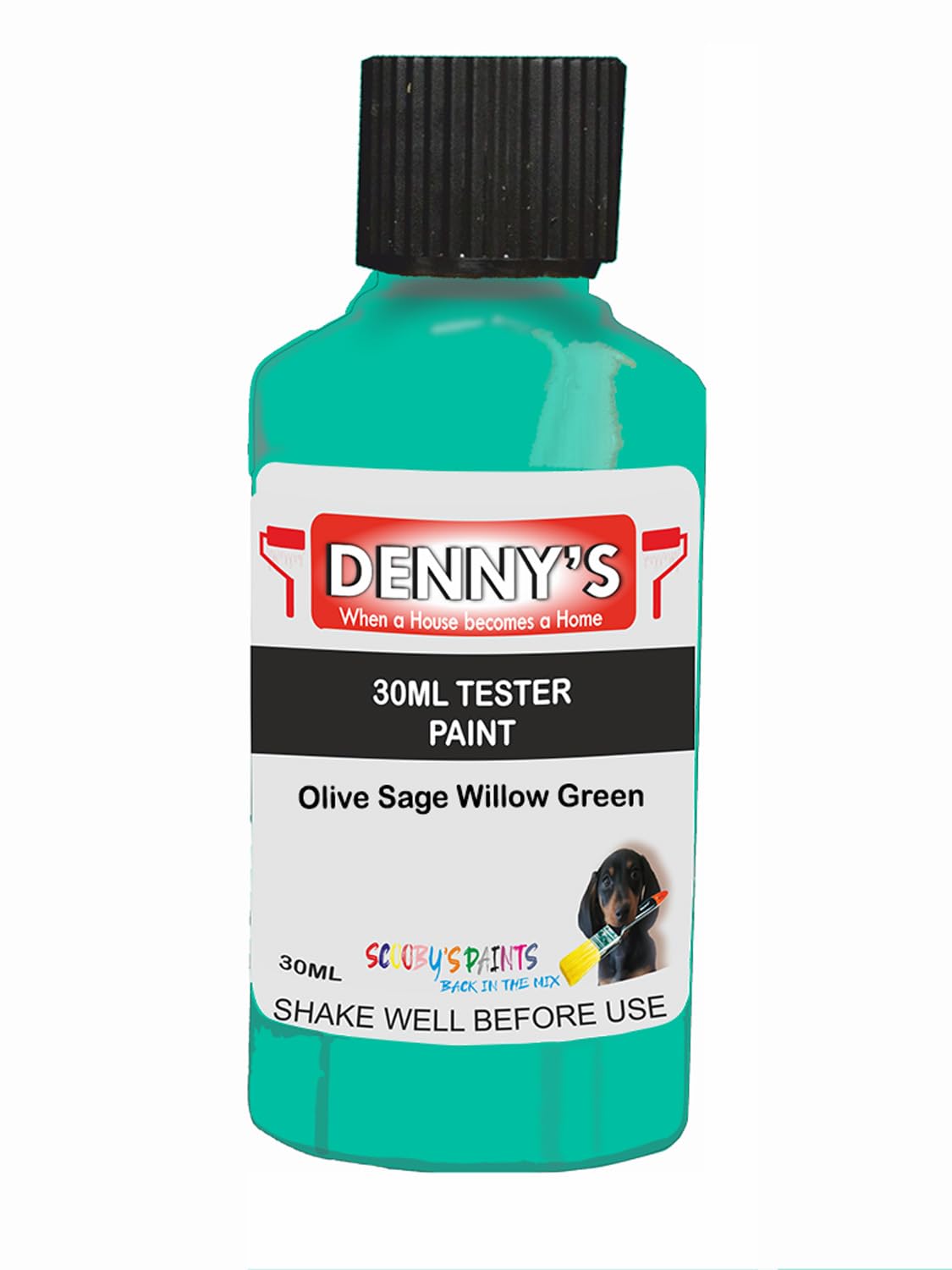 SCOOBYS PAINTS BACK IN THE MIX Chalk Emulsion Matt Paint, Water-Based, No Primer Required, For Walls and Furniture Light Green, (Olive Sage Willow Green, 30ml Colour Tester)