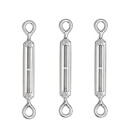 Vista 13 de eoocvt 5pcs M4 Acero Inoxidable 304 Tensor Cuerda Tensión (Hook & Eye)