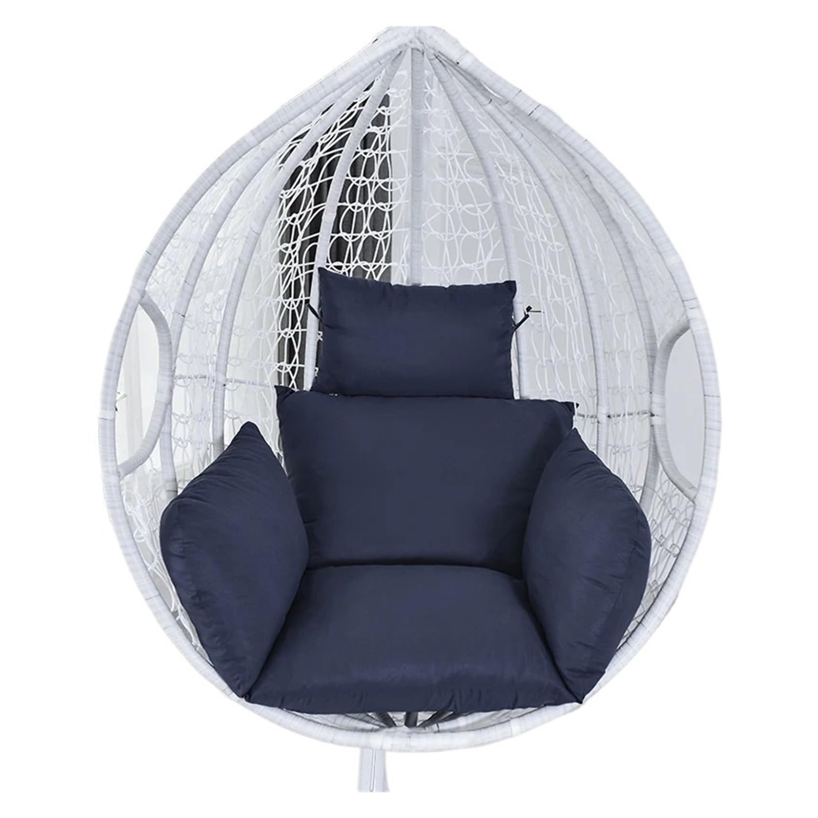 IRGVJIFR Egg Chair Cushion Hanging Basket Chair Cushion Swing Seat Removable Thicken Egg Hammock Cradle Outdoor Back For Home Garden For the garden(Blue)