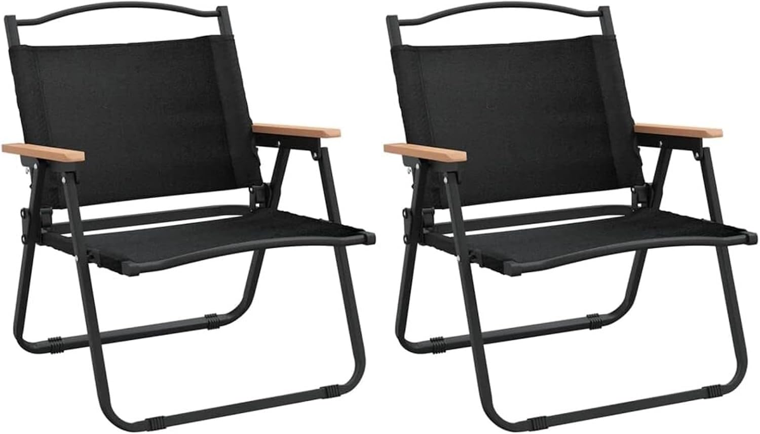 Portable Camping Chair Folding Camping Chair Set of 2 Oxford Fabric Green 30.7" x21..3" Indoor Outdoor Use Mens Fishing Gifts(Black,21.3" x 16.9" x 23.2")