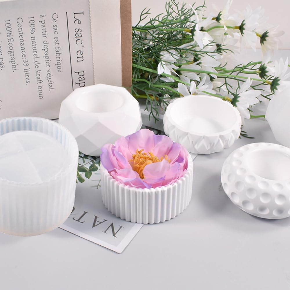 4 Pezzi Vaso da Fiori Vaso Stampi in Silicone 4 Forme Stampo per Vasi da Fiori Stampo in Silicone per Vaso per DIY Vasi Decorazioni per La Casa