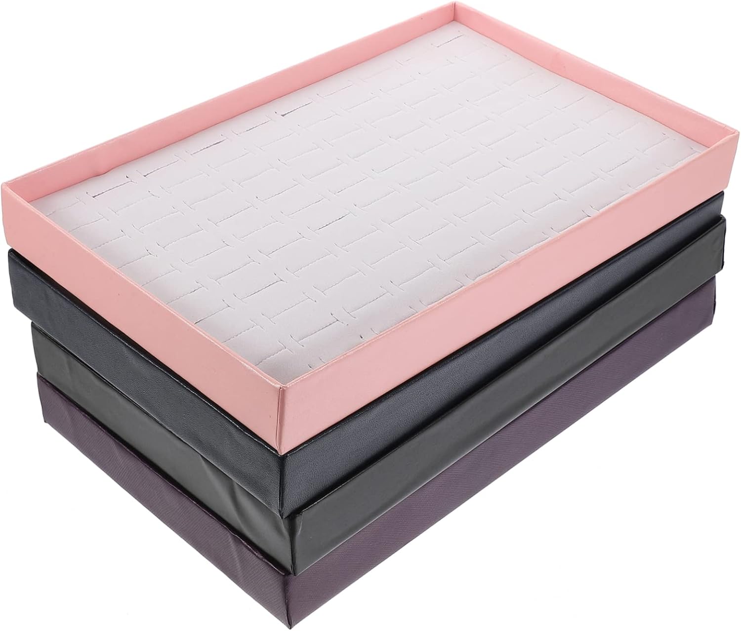 VALICLUD 4pcs Jewelry Display Pads Ring Earring Organizer Tray Durable Sponge Mats for Jewelry Storage Stackable Design for Home Shop Use for Rings and Earrings Display