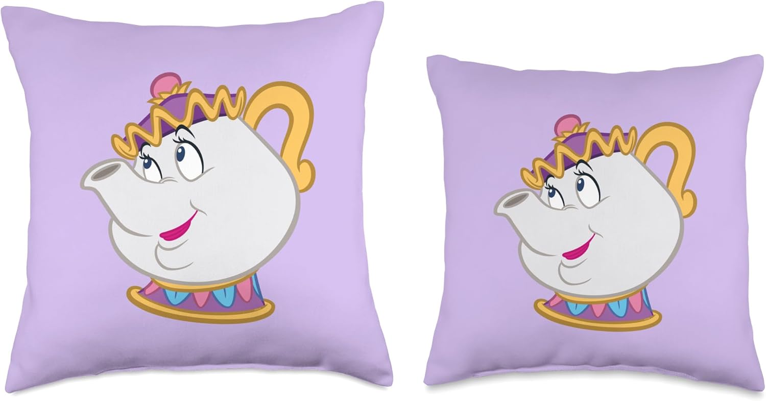 Disney Beauty and The Beast Mrs. Potts Big Face Costume Throw Pillow