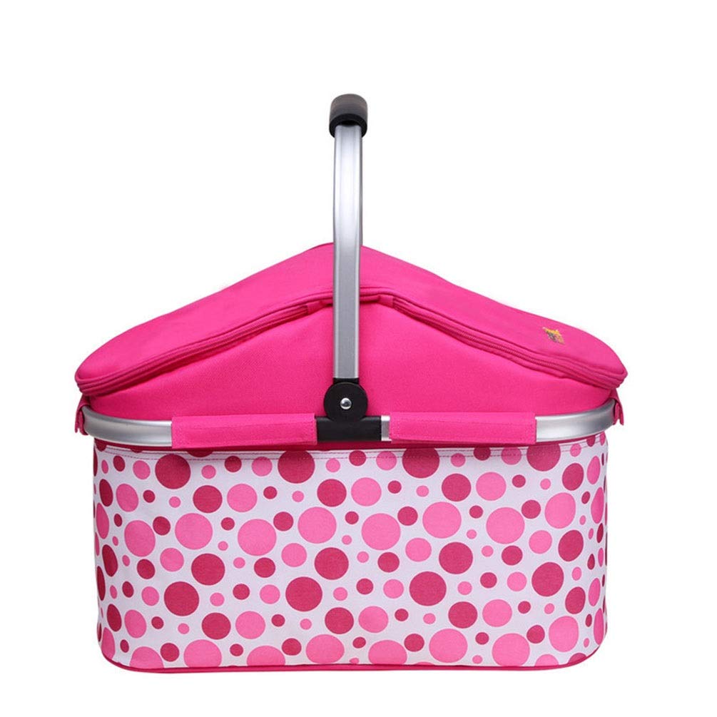 Cesta Picnic Familia aislada Cesta de Picnic, Bolsa de Almuerzo Térmica Gran ​Espacio Plegable para Trabajo Viaje Playa Picnic (Color : Pink)
