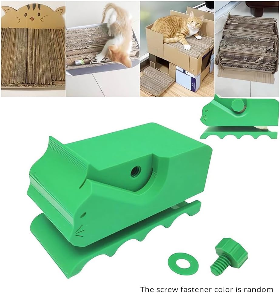 3D Printed Cardboard Cutter, Cat Scratcher Cutting Machine Paper Scratching Cardboard Cutter DIY Cat Scratching Board Cutting Cardboard Recycling Cutting Tool for Cat Lovers