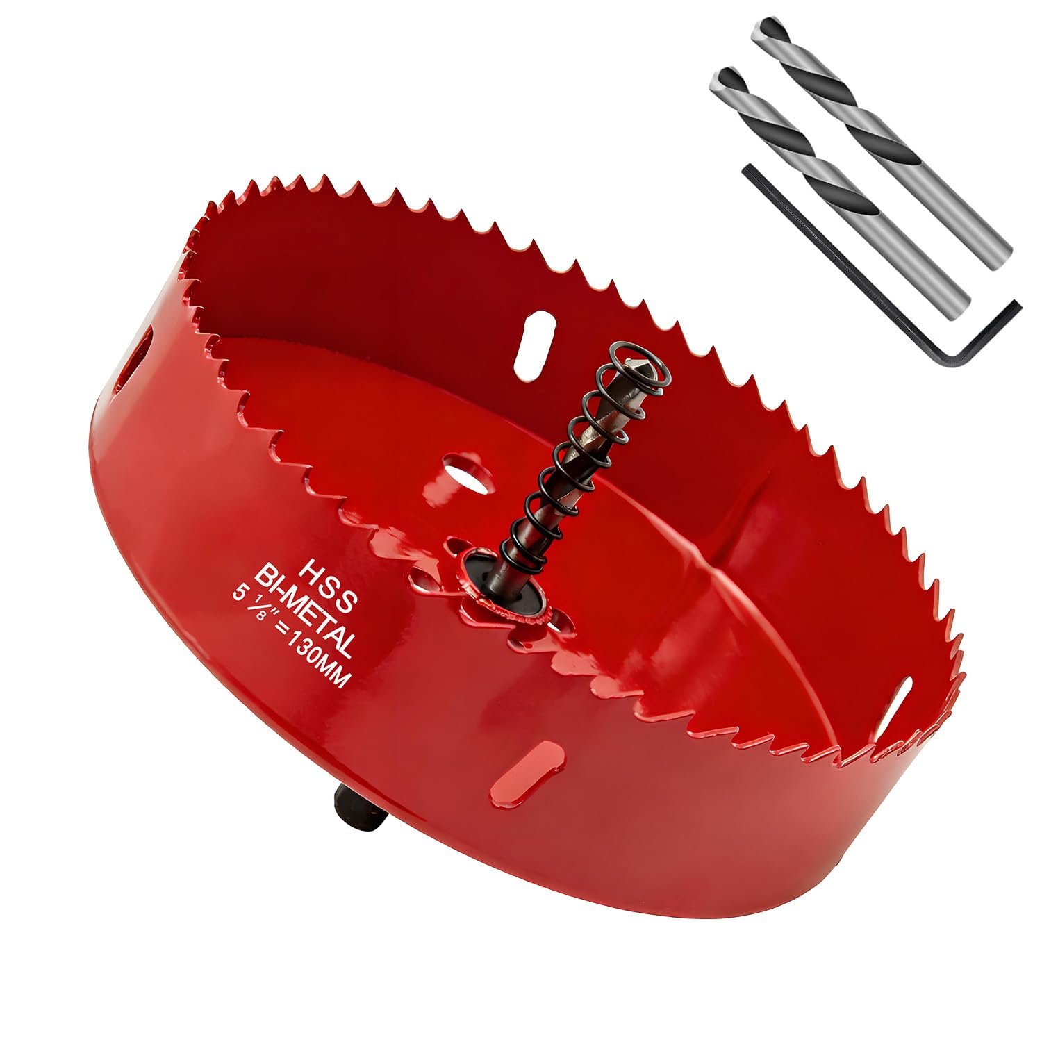 130 mm HSS Bi-Metal Hole Saw，Hole Saw Cutter for Drilling Soft Metal, Wood, PVC Board and Plastic for Cutting Circular Holes