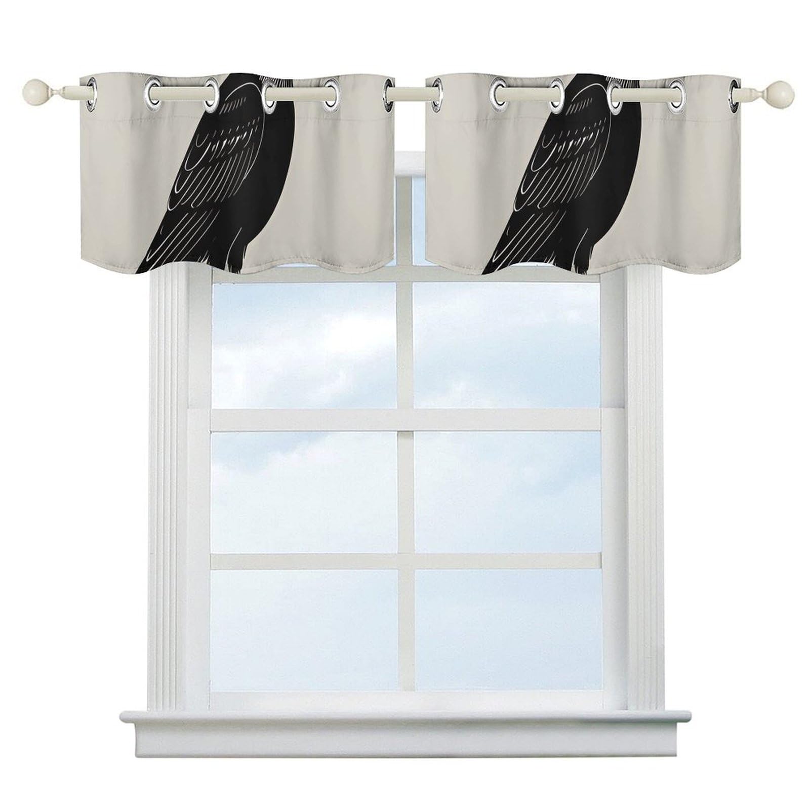 2 rideaux occultants corbeau style vintage pour salon et chambre