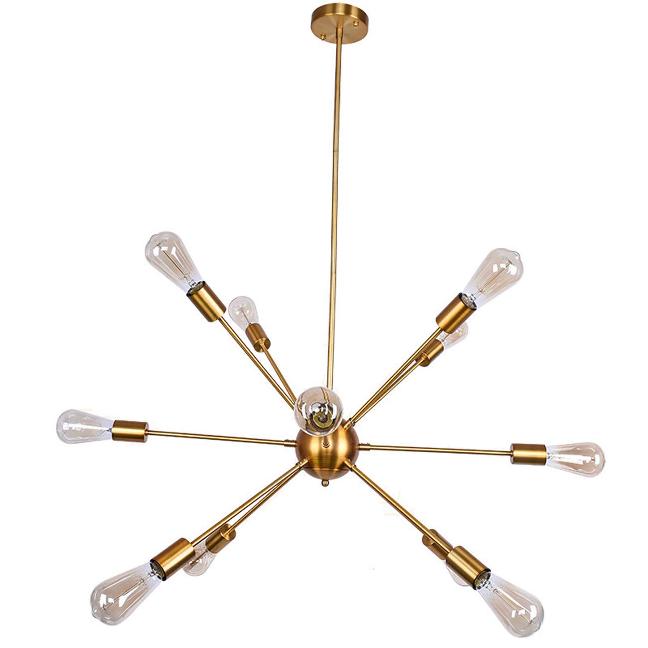 Lustre LED moderne satellite doré avec source lumineuse intégrée