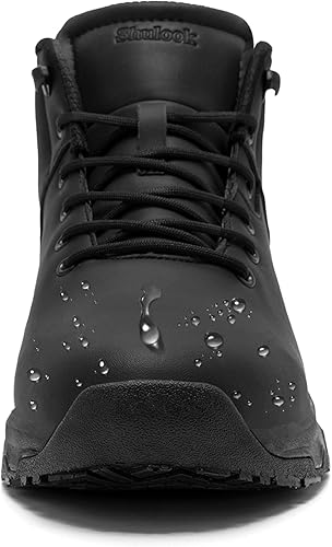 Miniatura 3 de SHULOOK Botas de trabajo antideslizantes para hombre, zapatos antideslizantes impermeables, para servicio de alimentos, chef, cocina, restaurante,