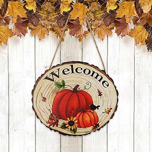 BestSiller Hallo Herfst Voordeur Teken, Herfst Kraai Pompoen Opknoping Teken, Muur Decor Hout Opknoping Teken Indoor… - Afbeelding 6
