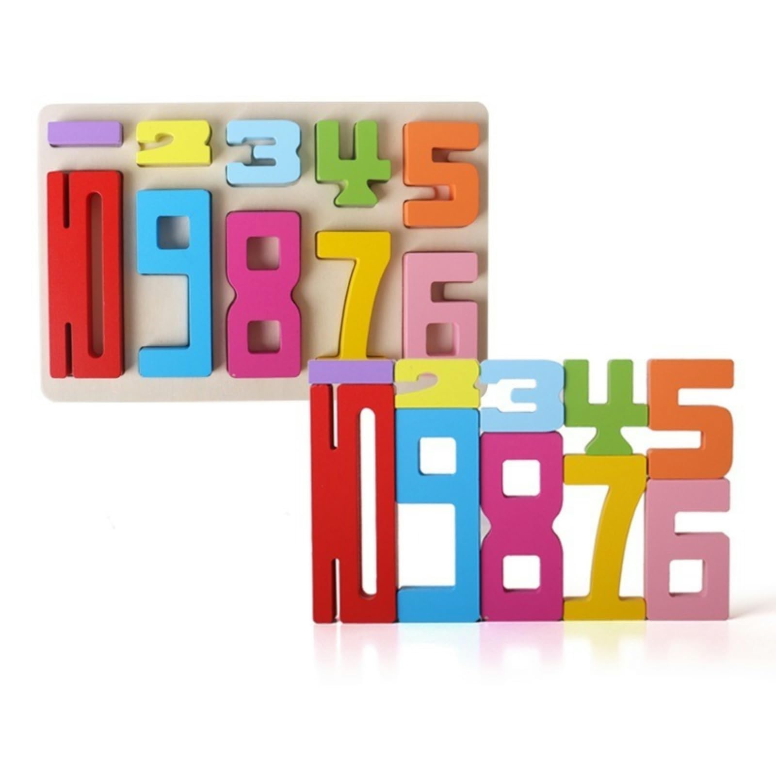 Gdaytao Wooden Number Building Blocks 1-10 for Toddlers - 10PCS Montessori Math Toys, Basic Counting Blocks with Play Guide, Learning Toys for Kids Ages 2-4, Budget-Friendly Educational Gift