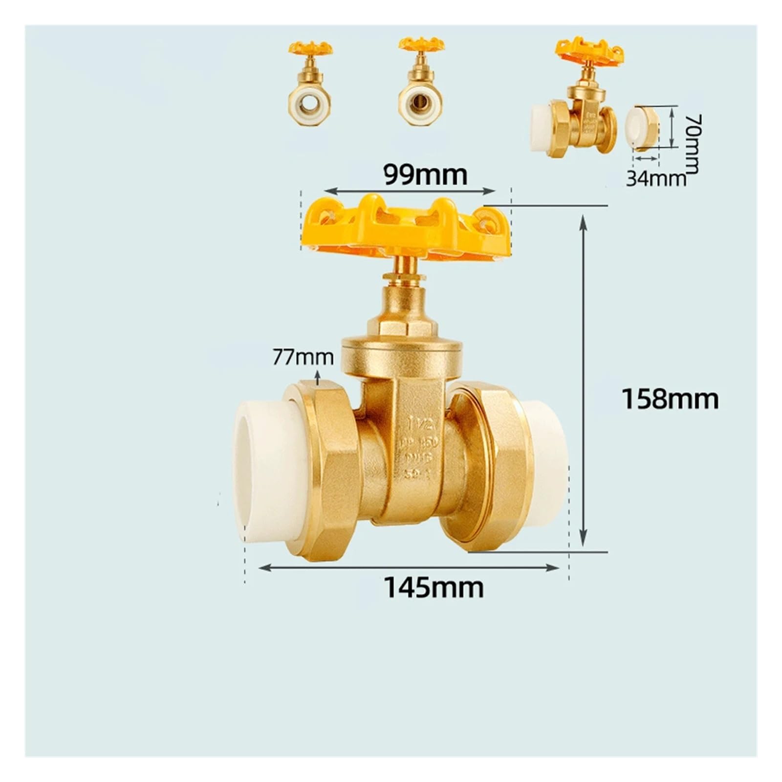 PPR Pipe PE Pipe Water Pipe Gate Valve Union Pipe Fitting Water Meter Tap Water Meter Tube Brass DN20 DN25 DN50 Connection Pipe(M16x1.5)