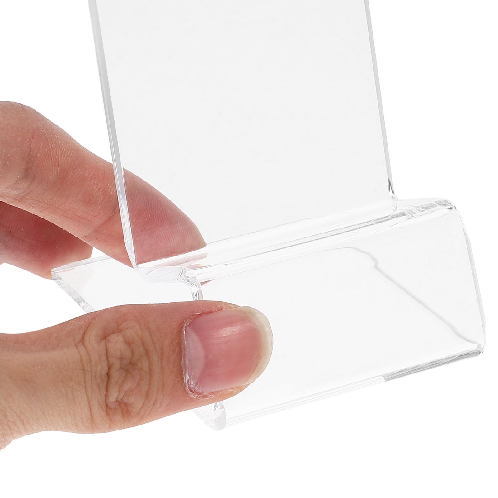 SOLUSTRE Supporto da Scrivania per Cellulare in Acrilico Trasparente, Base Espositore per Telefono 10 Pezzi, Accessori da Scrivania Pratici per Uso Quotidiano e Ricarica Efficiente