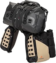 TUSK Highland X2 Rackless Luggage System w/Medium Dry Duffel/Large Bottle Holders Standard Heat Shield w/Extension Plate Black/Tan