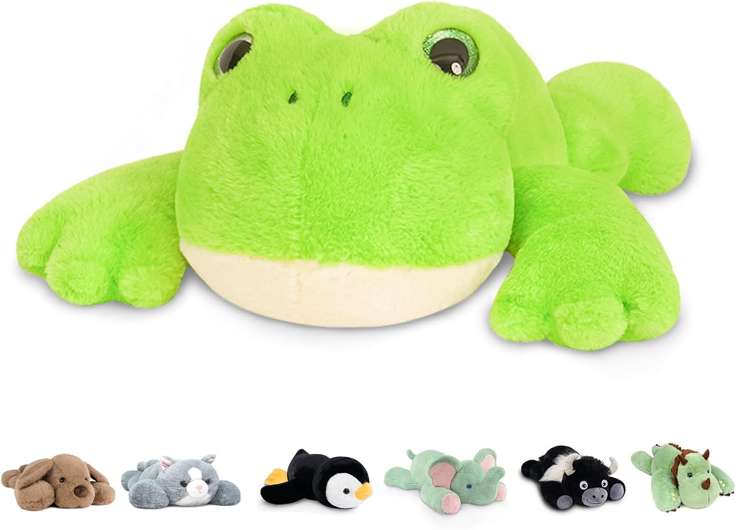 Niuniu Daddy 20″ | 3.3 Pound Frog Weighted Stuffed Animals for Kids Adults, Soft Stuffed Frog Plush Toys for Sleeping Hugging, Squishy Body Pillow for Presents Birthday Christmas Holiday Easter