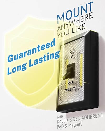 Miniatura 5 de Interruptor de luz nocturna LED, 12 baterías en total incluidas, interruptor LED COB inalámbrico de 200 lúmenes, debajo del gabinete, estante,