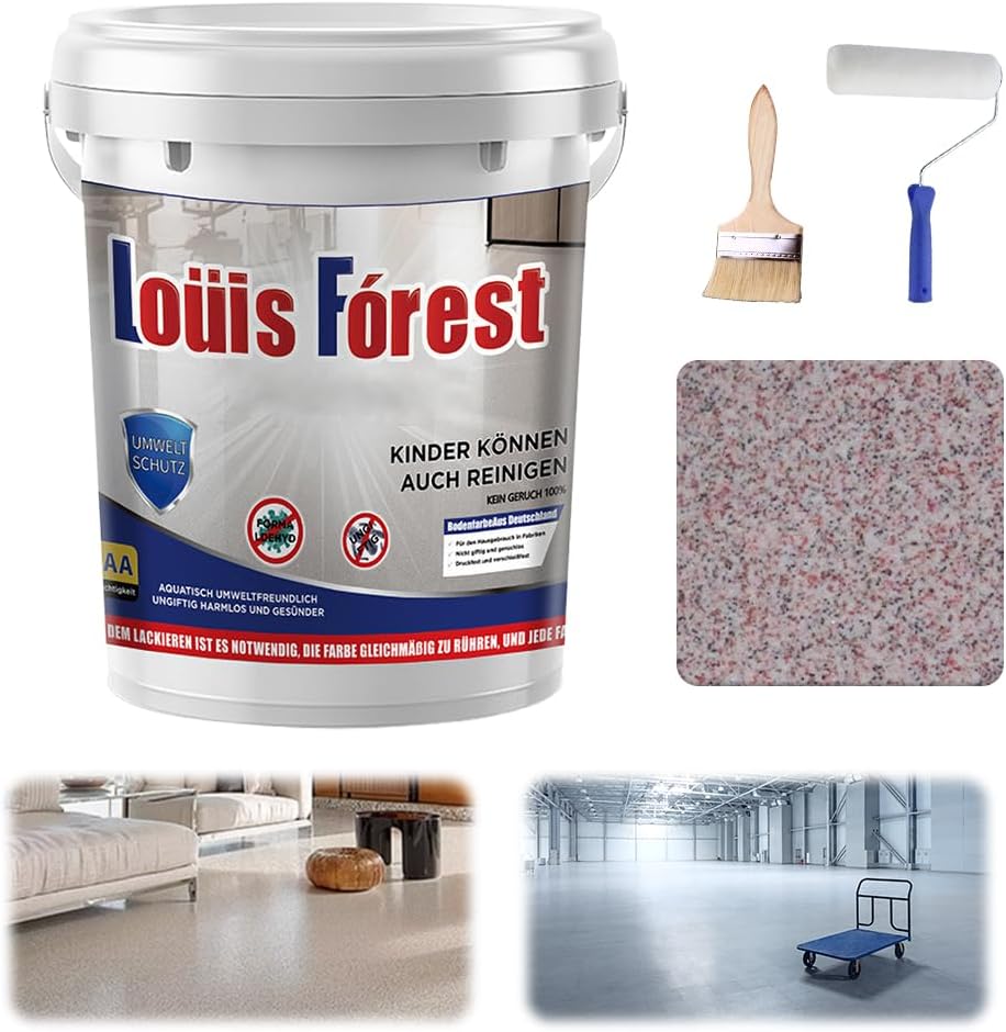 High-Gloss Marble Effect Epoxy Floor Coating, Waterproof, Non-Slip, Long-Lasting Louis Forest Epoxy Floor Paint, Marble-Like Finish, Suit for Multiple Surfaces
