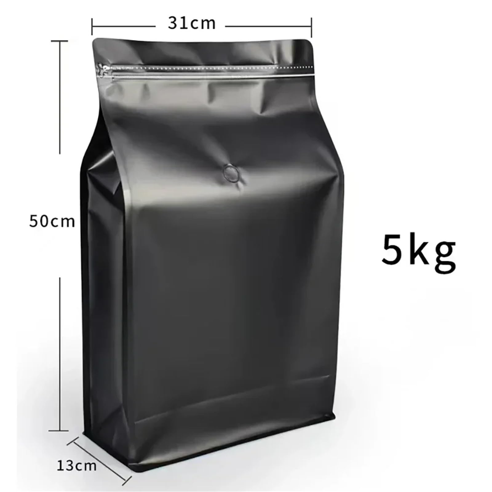 Torby na kawę z zaworem, Torebki na kawę z. Czarne 10 szt. 5 kg, zamykana zamek folia aluminiowa płaskim dnem