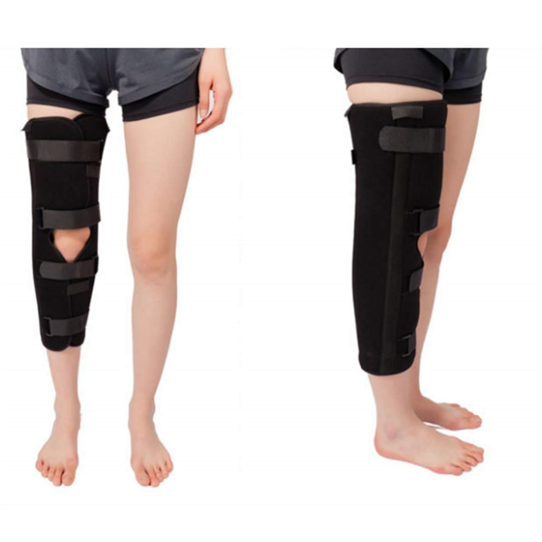 Inmovilizador de Rodilla, Inmovilizador de Rodilla Ajustable, Alivio del Dolor en las Articulaciones, Soporte de Pierna con Férula de Rodilla Transpirable, Adecuado para Lesiones de Rodilla, Recupera