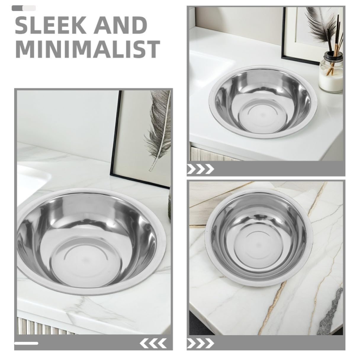 Mipcase Vaschetta per pediluvio in acciaio inox con design spazioso e superficie facile da pulire, moderna e minimalista, per pediluvio e bagno, 32 cm