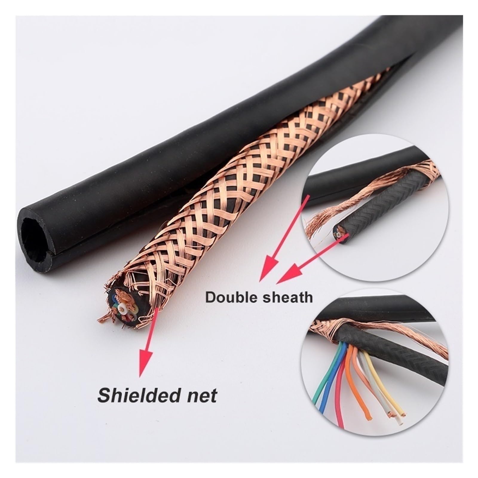 Cavo schermato in filo di rame multipolare a 2-5 nuclei in PVC da 1 metro for più tipi(Signal line 6x0.3)