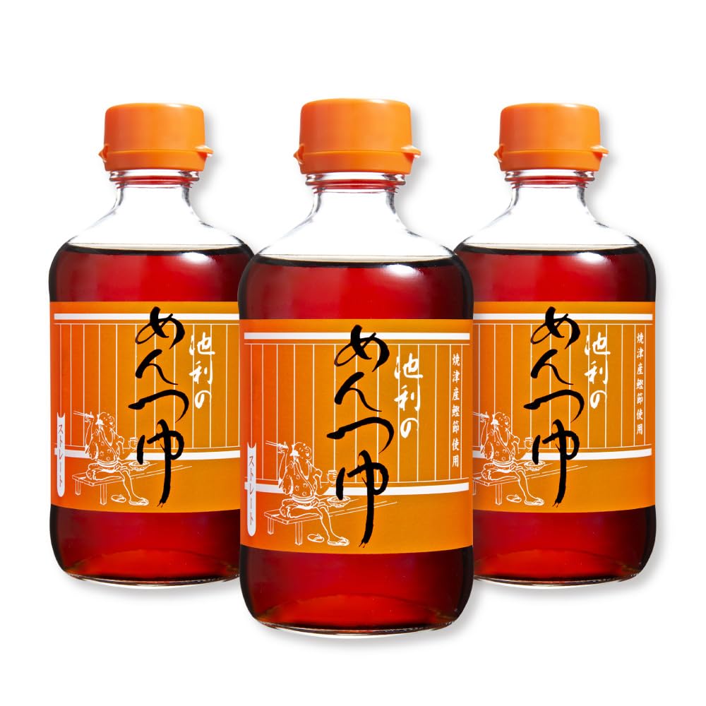 Amazon.co.jp: 池利 めんつゆ 300ml×3本 焼津産鰹節使用 ストレート