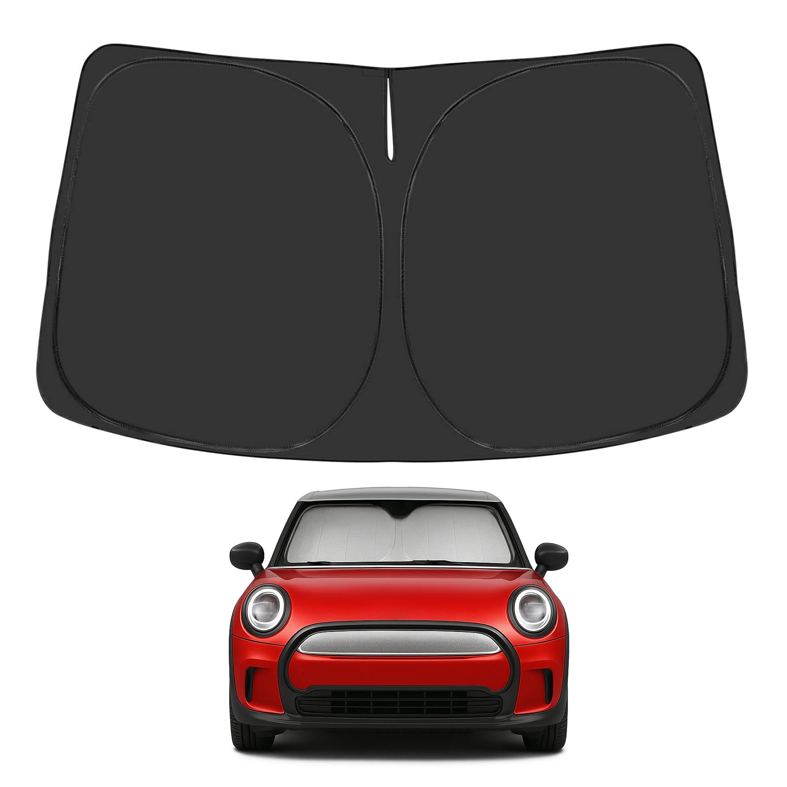 Proadsy Windshield Sunshade Custom for Mini Cooper 2022 2021 2020 2019 2018 2017 2016 2015 Reflective Heat Sun UV Protector Foldable Front Window Shade Upgrade Accessories