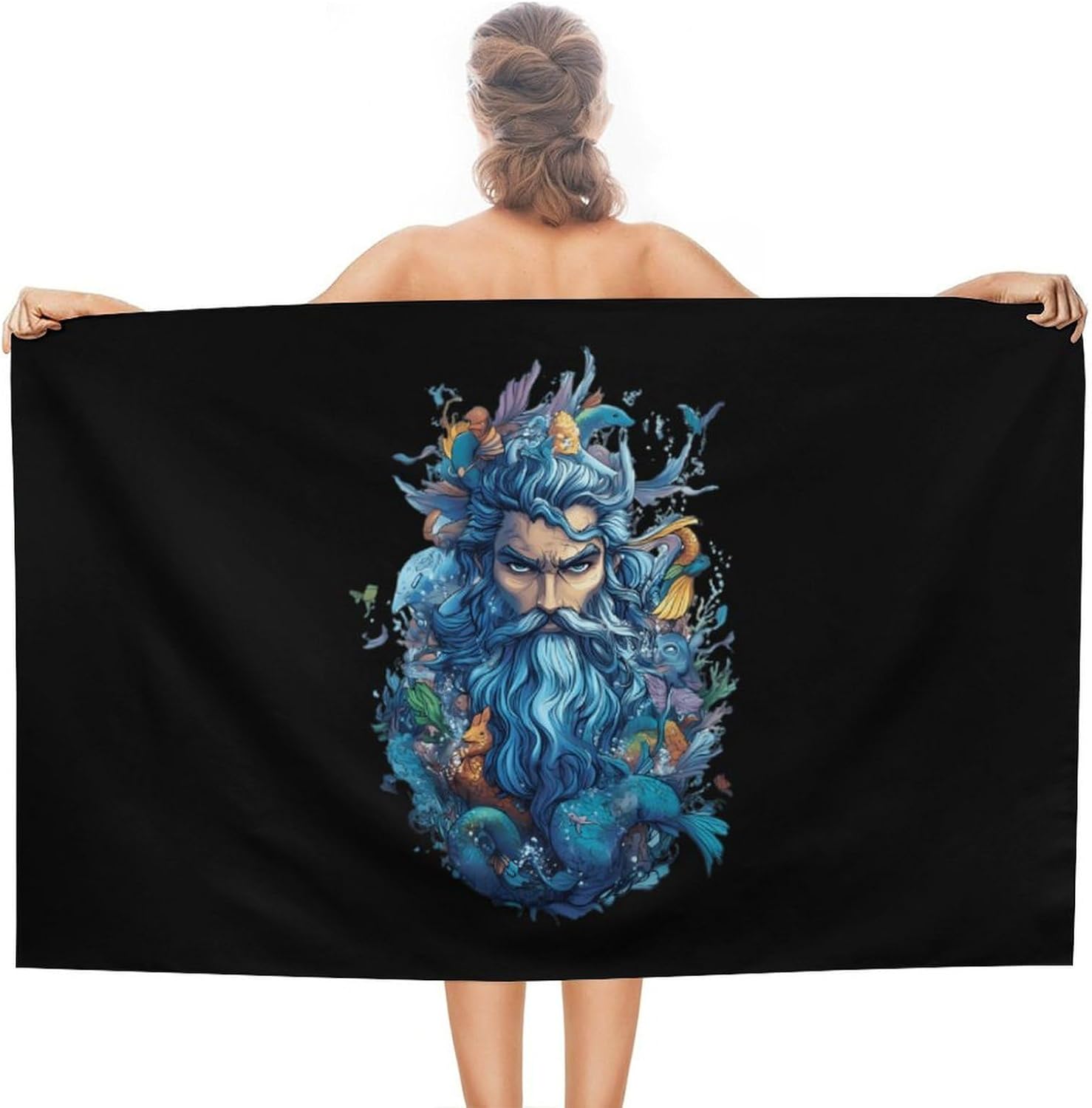 PoseidonGod Oversized Beach Towel Soft Absorbent Pool Bath Swim Towels for Adults Travel Vacation Gifts 130x80cm