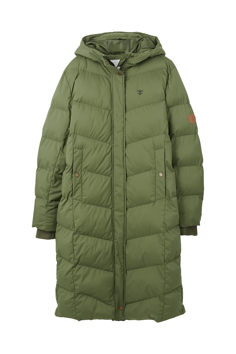 LightHouse Women's Savannah Warm Coat - Ladies Outdoor Long Padded Puffa Jacket with Hood with Recycled Sustainable Fill - Olive - 12