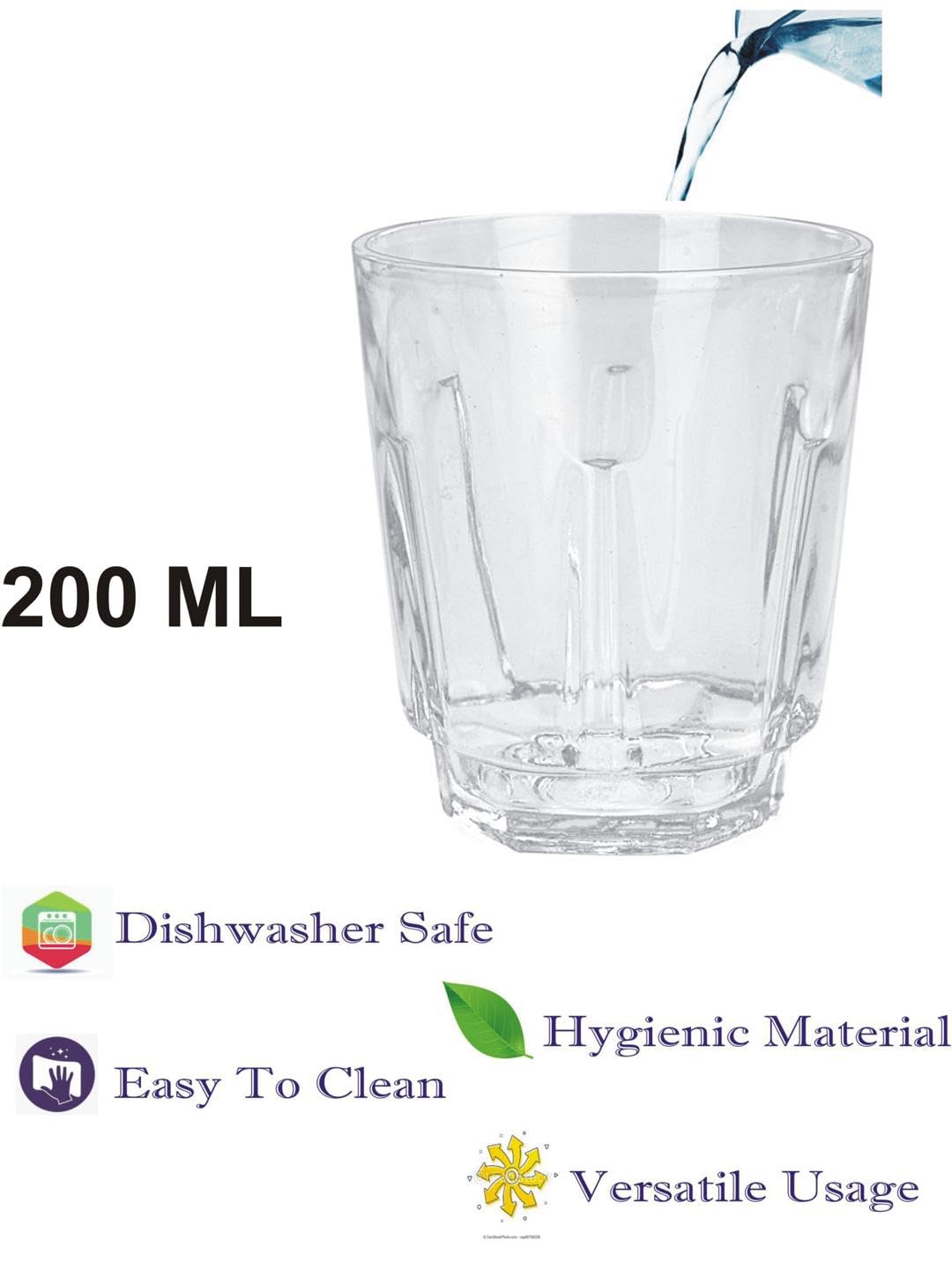 AFAST Party Perfect Tea Glasses for Tea, Coffee, Milk, Green Tea and Other Beverages, Clear, Pack of 6, Size- 7.5 X 7.5 X 9 CM 3
