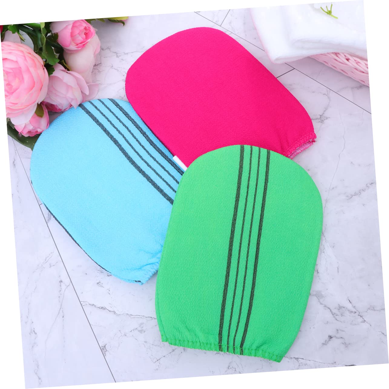 Healvian 18 Piezas guantes baño exfoliantes guantes exfoliantes exfoliating gloves ducha exfoliante bath toalla manoplas baño accesorio baño guantes ducha tómate un baño tina